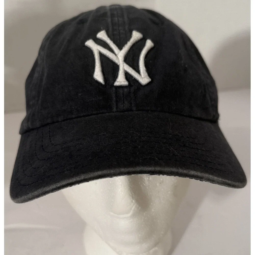 American Needle Coop New York Yankees Navy/Gray Washed-Fade Strapback Hat Cap VG